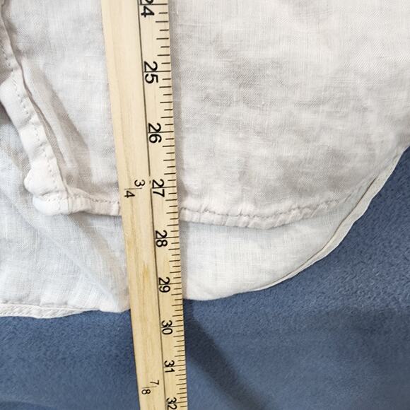 Anthropologie Maeve Womens Top Small Beige Linen Button Up Lagenlook Capsule - Picture 5 of 15